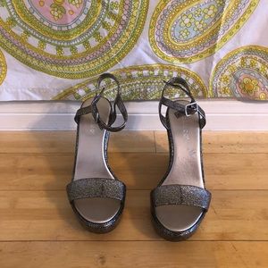 Silver platform wedges